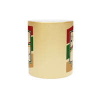 Load image into Gallery viewer, Queen Of Spades African Stripes Design Metallic 11 oz Mug (Silver / Gold)
