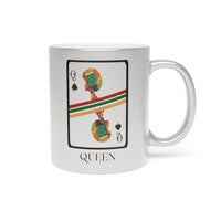 Load image into Gallery viewer, Queen Of Spades African Metallic 11 oz Mug (Silver / Gold)
