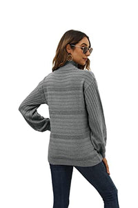 Load image into Gallery viewer, Soft Sweaters for Women Cozy Warm Turtleneck Sweater Winter Clothes Grey XXL
