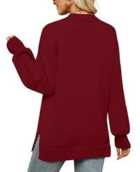 Load image into Gallery viewer, XIEERDUO Womens Sweaters Fall 2022 Christmas Sweaters for Women Side Slit Wine XXL
