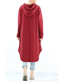Load image into Gallery viewer, Mordenmiss Women&#39;s Sweatshirt Tunic Dresses Long Sleeve Casual Oversized Long Hoodie Pullovers(Burgundy,M)
