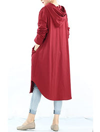 Load image into Gallery viewer, Mordenmiss Women&#39;s Sweatshirt Tunic Dresses Long Sleeve Casual Oversized Long Hoodie Pullovers(Burgundy,M)
