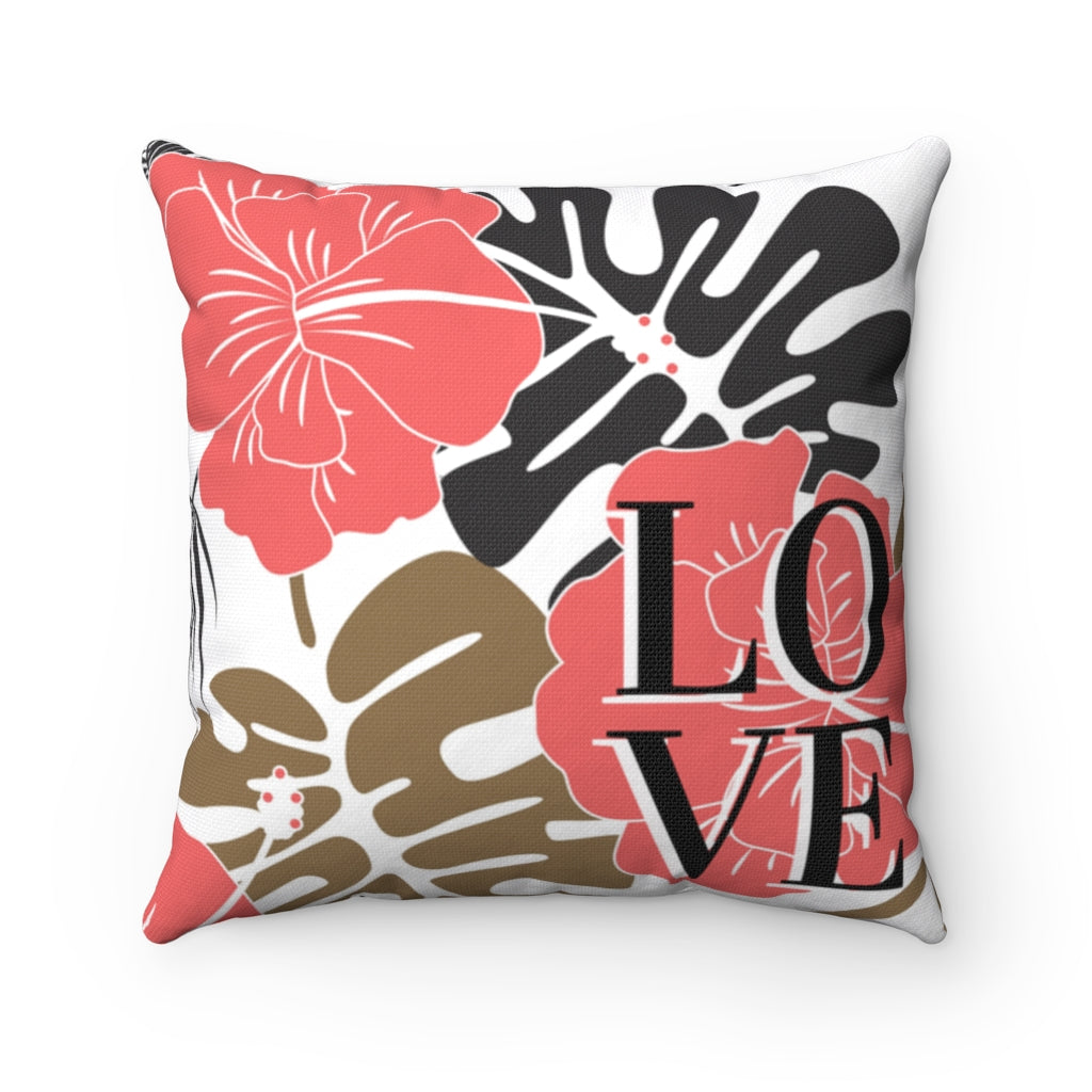 Love Tropical Floral Hawaiian Design Square Pillow