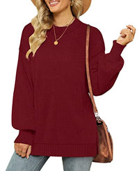 Load image into Gallery viewer, XIEERDUO Womens Sweaters Fall 2022 Christmas Sweaters for Women Side Slit Wine XXL
