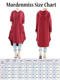 Load image into Gallery viewer, Mordenmiss Women&#39;s Sweatshirt Tunic Dresses Long Sleeve Casual Oversized Long Hoodie Pullovers(Burgundy,M)

