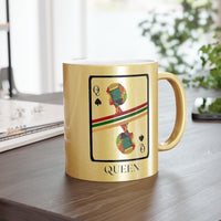 Load image into Gallery viewer, Queen Of Spades African Metallic 11 oz Mug (Silver / Gold)
