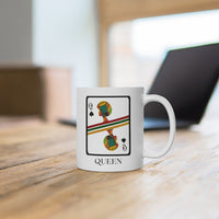 Load image into Gallery viewer, Queen Of Spades African Design White Ceramic Mug
