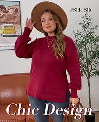 Load image into Gallery viewer, XIEERDUO Womens Sweaters Fall 2022 Christmas Sweaters for Women Side Slit Wine XXL
