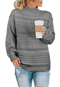 Load image into Gallery viewer, Soft Sweaters for Women Cozy Warm Turtleneck Sweater Winter Clothes Grey XXL
