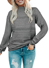 Load image into Gallery viewer, Soft Sweaters for Women Cozy Warm Turtleneck Sweater Winter Clothes Grey XXL
