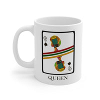 Load image into Gallery viewer, Queen Of Spades African Design White Ceramic Mug
