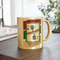 Load image into Gallery viewer, Queen Of Spades African Stripes Design Metallic 11 oz Mug (Silver / Gold)
