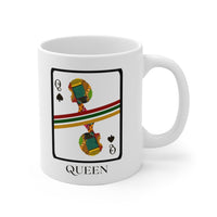 Load image into Gallery viewer, Queen Of Spades African Design White Ceramic Mug
