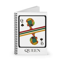 Load image into Gallery viewer, Queen Of Spades African Design Spiral Notebook - Ruled Line
