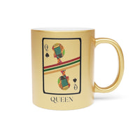Load image into Gallery viewer, Queen Of Spades African Metallic 11 oz Mug (Silver / Gold)
