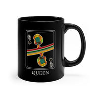 Load image into Gallery viewer, Queen Of Spades African Design Black Coffee Mug, 11oz

