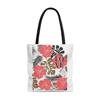 Load image into Gallery viewer, Love Tropical Floral Hawaiian Design Tote Bag
