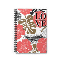 Load image into Gallery viewer, Love Tropical Floral Hawaiian Design Spiral Notebook - Ruled Line
