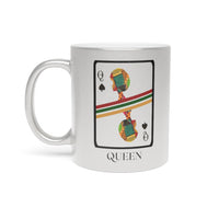 Load image into Gallery viewer, Queen Of Spades African Metallic 11 oz Mug (Silver / Gold)
