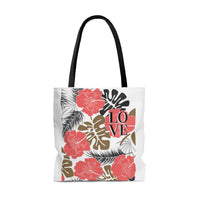Load image into Gallery viewer, Love Tropical Floral Hawaiian Design Tote Bag
