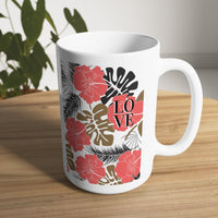 Load image into Gallery viewer, Love Tropical Floral Hawaiian Design Ceramic Mug, 11oz and 15oz
