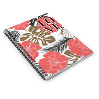 Load image into Gallery viewer, Love Tropical Floral Hawaiian Design Spiral Notebook - Ruled Line
