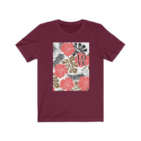 Load image into Gallery viewer, Love Tropical Flower Hawaiian Design Jersey Short Sleeve T-Shirt

