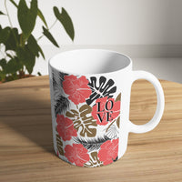 Load image into Gallery viewer, Love Tropical Floral Hawaiian Design Ceramic Mug, 11oz and 15oz
